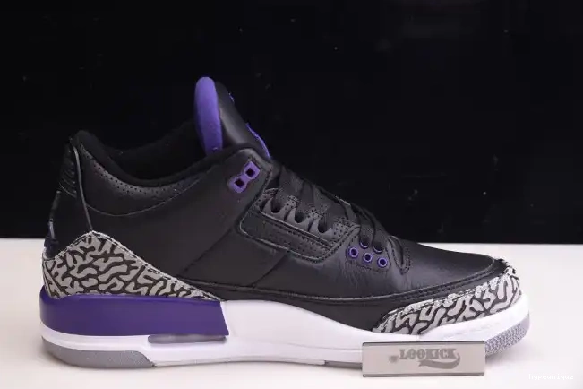 HYPE Black 3 Court CT8532-050 Jordan Air Retro Purple 0612
